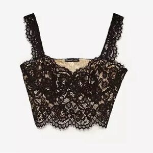 Elegant Black Lace Crop Top